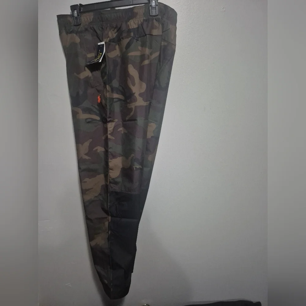 Men's Polo Ralph Lauren Nylon Green Camo  Windbreaker Athletic Pants - Picture 2 of 11